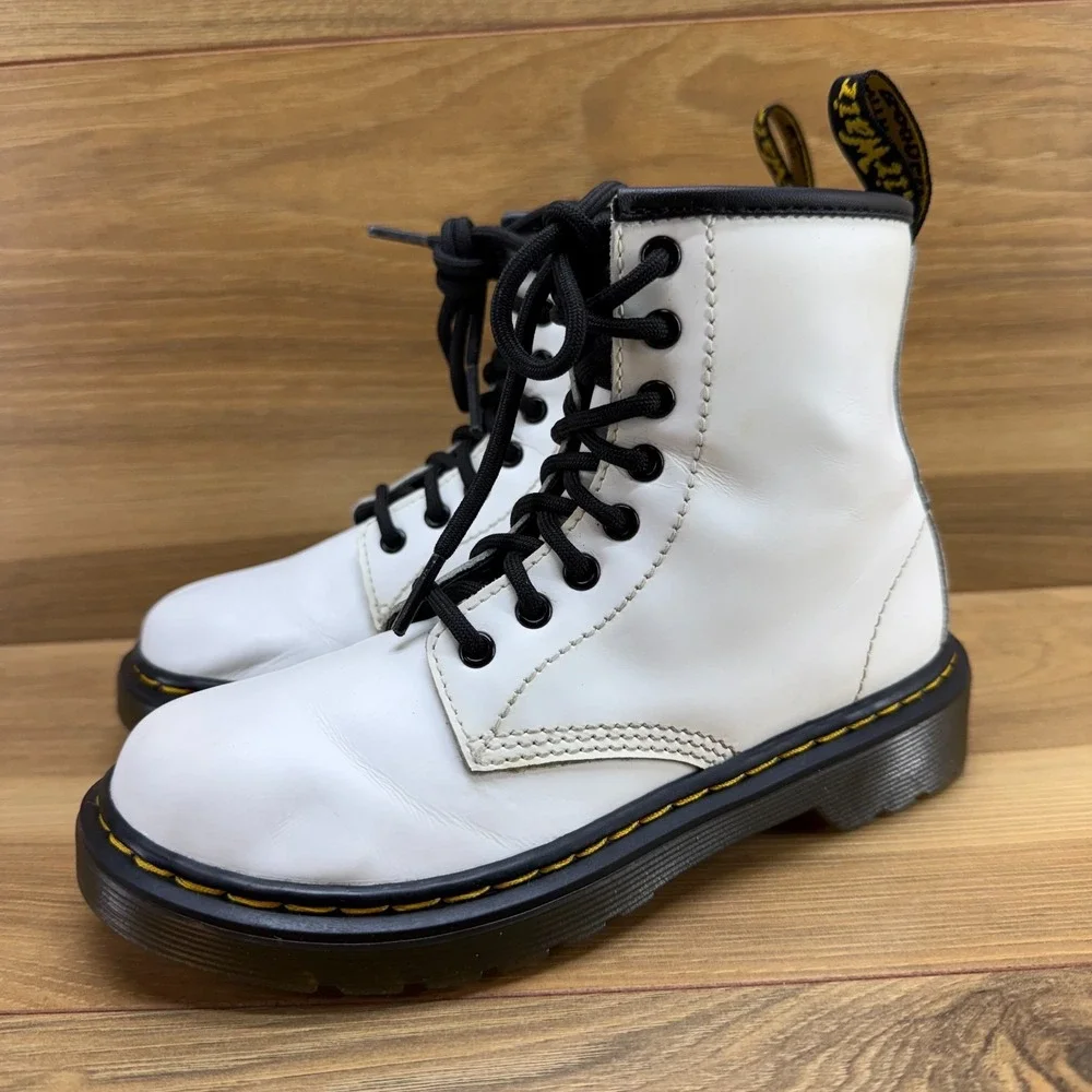 Dr Martens Combat‎ Boots Little Kids 13 White Stomper Punk